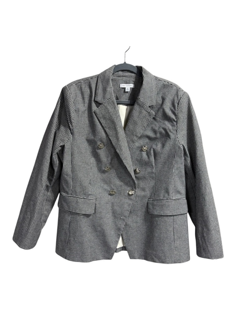 Free Assembly Houndstooth Blazer XL Double Breasted Classic Chic
